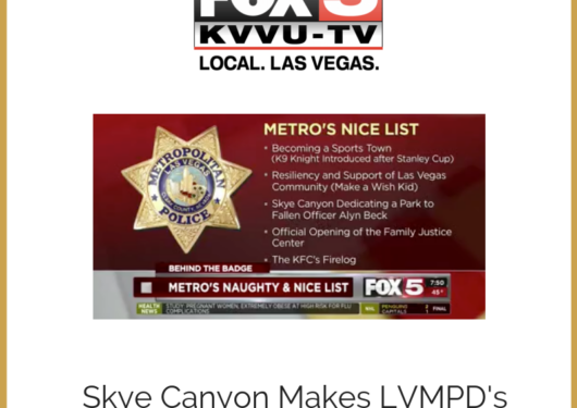 Skye Canyon Makes LVMPD’s 2018 Nice List on Fox 5