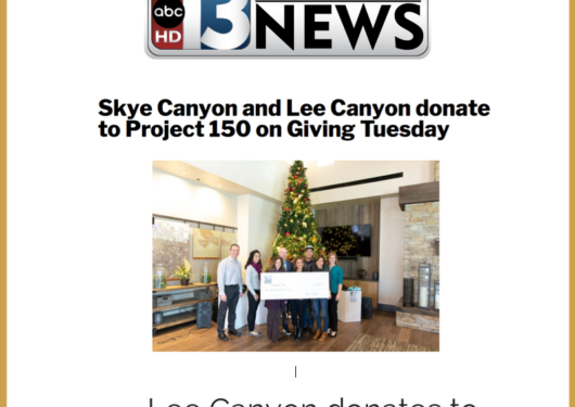 Lee Canyon donates to Project 150 on Giving Tuesday