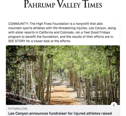 Lee Canyon announces fundraiser for injured athletes raised more than $20,000