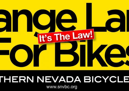 LAS VEGAS CYCLIST MEMORIAL UNVEILS CHANGE LANES FOR BIKES. IT’S THE LAW!